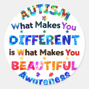 What Makes You DIFFERENT Is BEAUTIFUL Classic Round Sticker