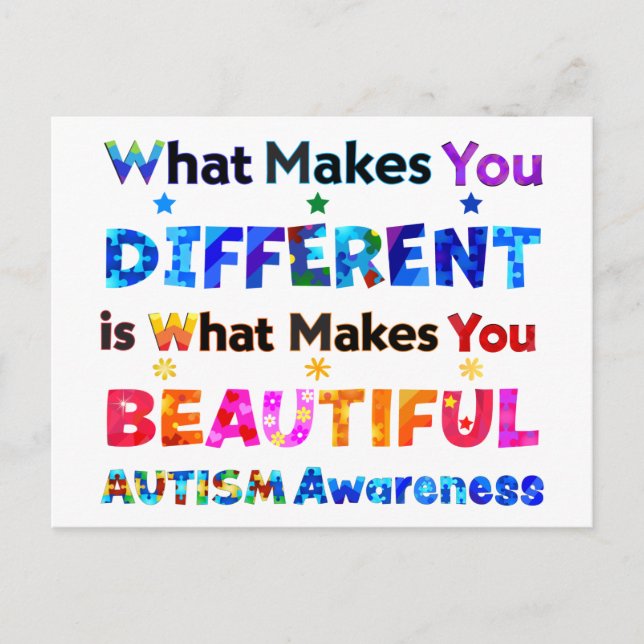 What Makes You DIFFERENT Is BEAUTIFUL Postcard (Front)
