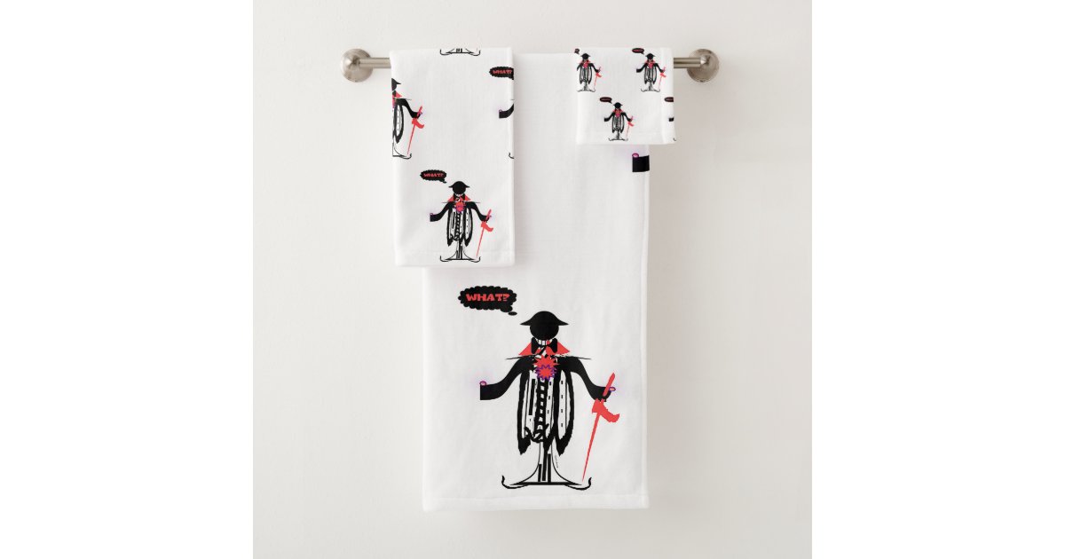 WHAT? MAN CARICATURE Novelty Bath Towel Set Zazzle