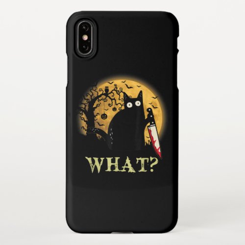 What Murderous Cat Holding Knife Funny Halloween iPhone XS Max Case