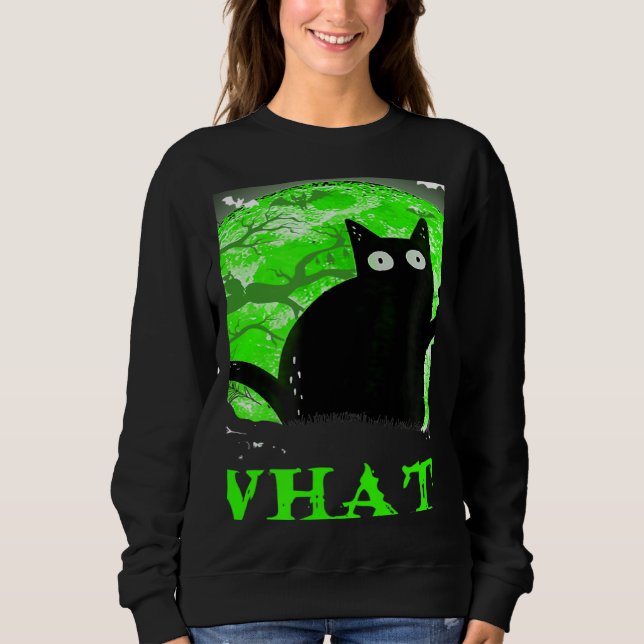 What Murderous Cat Holding Knife Halloween Costume Sweatshirt (Front)
