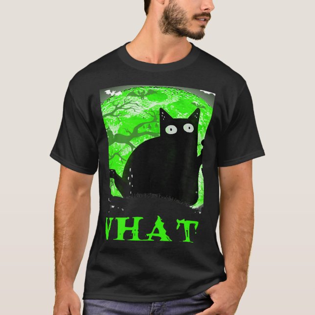 What Murderous Cat Holding Knife Halloween Costume T-Shirt (Front)