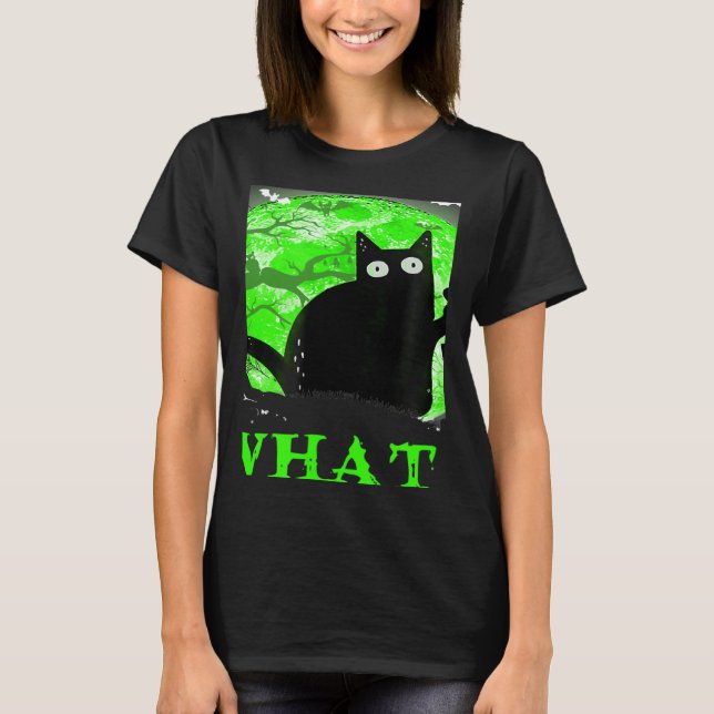 What Murderous Cat Holding Knife Halloween Costume T-Shirt (Front)