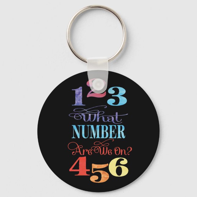 What Number Are We On? Bunco Funny Quote Keychain (Front)