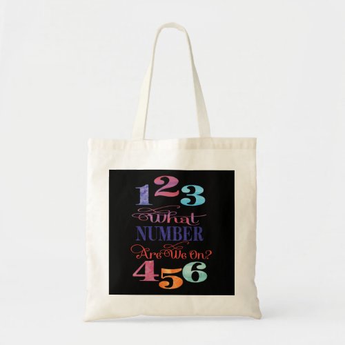 What Number Are We On Bunco Typography Black Tote Bag