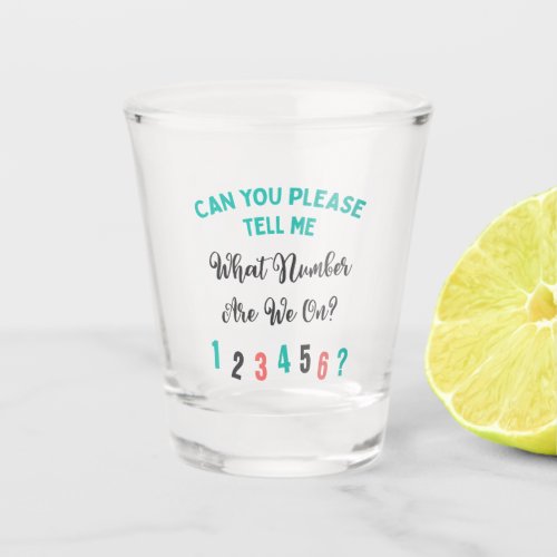 What Number Are We OnTypography Drinking Game Shot Glass