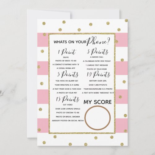 what on your phone bridal shower game bride to be invitation