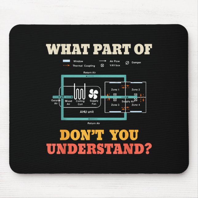 What Part Dont You Understand Funny Hvac Installer Mouse Pad (Front)