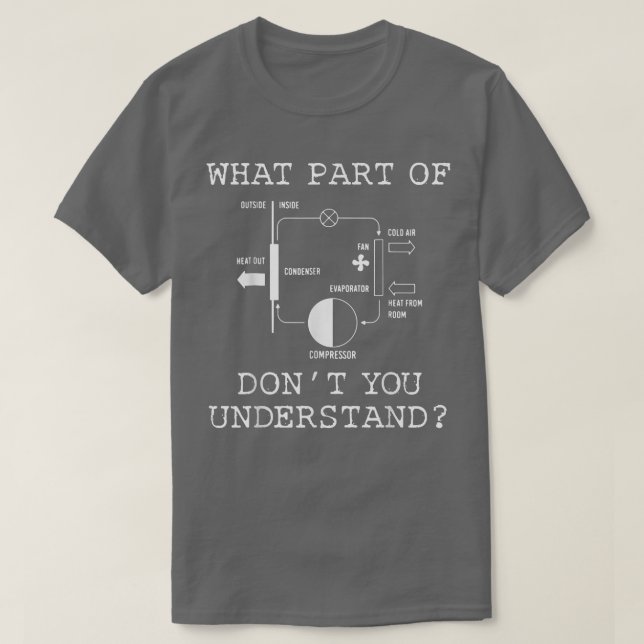 What Part Dont You Understand Funny HVAC Installer T-Shirt (Design Front)