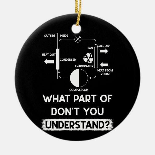 What Part Dont You Understand HVAC Tech Technician Ceramic Ornament (Front)