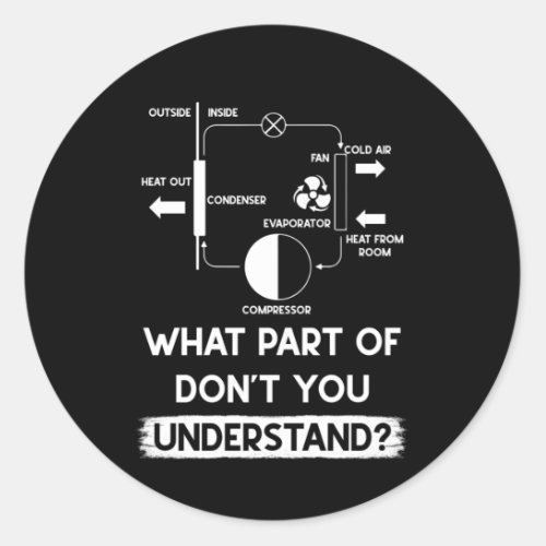 What Part Dont You Understand HVAC Tech Technician Classic Round Sticker