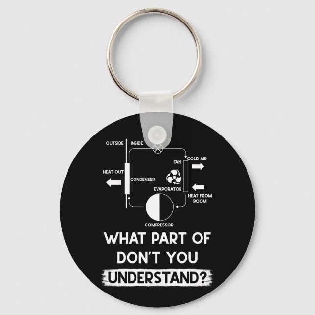 What Part Dont You Understand HVAC Tech Technician Keychain (Front)