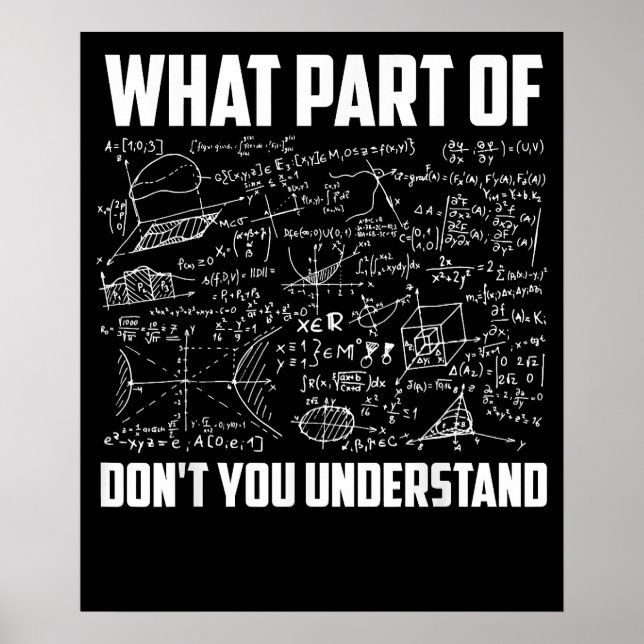 What Part Of Dont You Understand Fun Math Teacher Poster (Front)