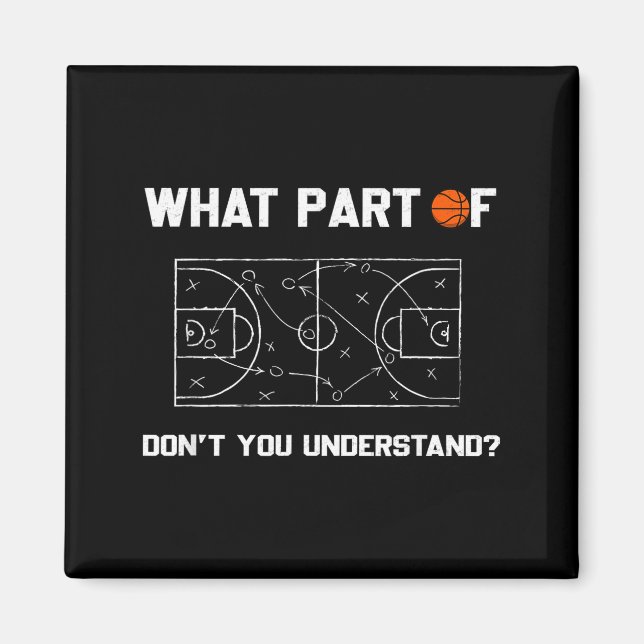 What Part Of Don't You Understand Funny Basketball Magnet (Front)