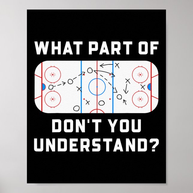 What Part Of Don't You Understand Funny Hockey Pla Poster (Front)