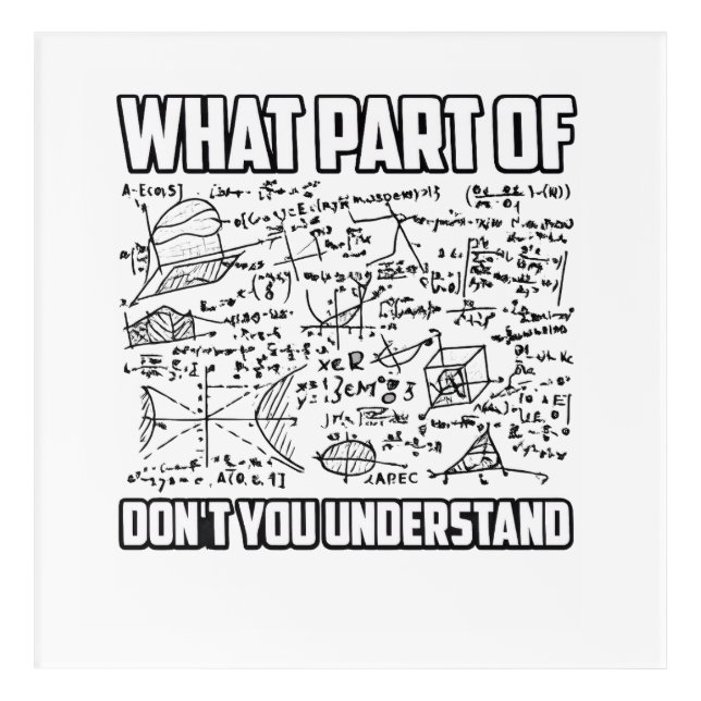 What Part Of Don't You Understand? Funny Math  Acrylic Print (Front)