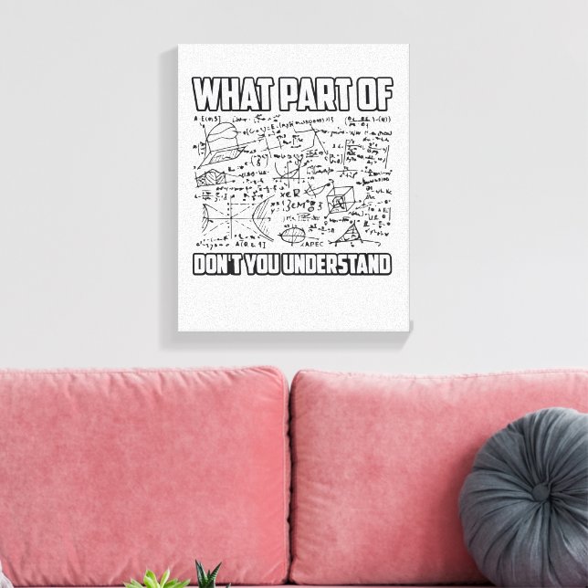 What Part Of Don't You Understand? Funny Math  Canvas Print (Insitu(LivingRoom))