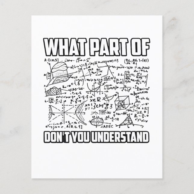 What Part Of Don't You Understand? Funny Math  Flyer (Front)