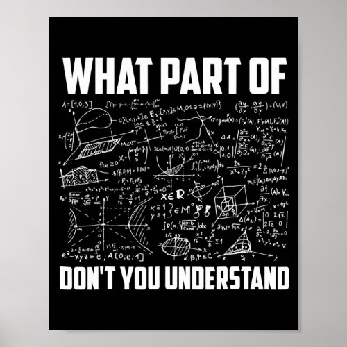What Part Of Dont You Understand Funny Math Poster