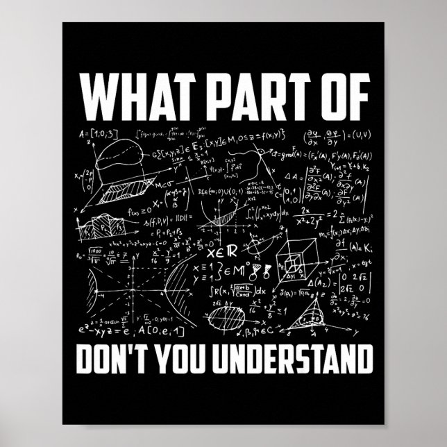 What Part Of Don't You Understand _ Funny Math Tea Poster (Front)