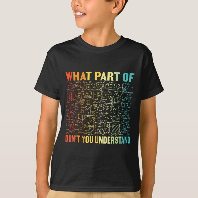 What Part Of Don't You Understand _ Funny Math Tea T-Shirt (Front)