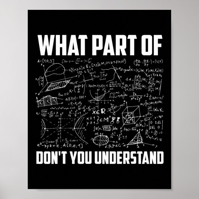 What Part Of Don't You Understand Funny Math Teach Poster (Front)