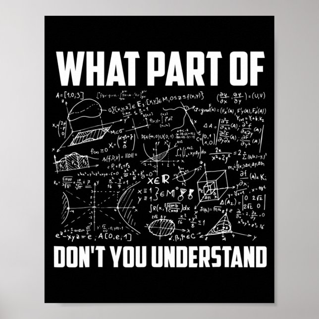 What Part Of Dont You Understand Math Teacher  Poster (Front)
