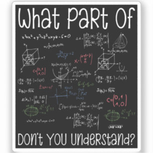 What Part Of Equations Don't You Understand Math Sticker