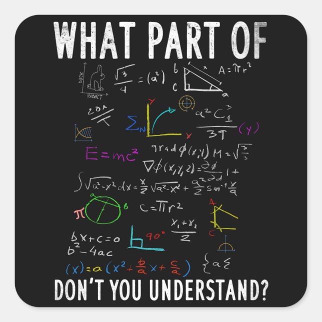 What part of math don't you understand square sticker (Front)