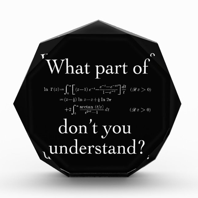 What Part of... White on dark Award (Front)
