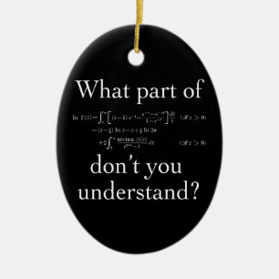 What Part of... White on dark Ceramic Ornament