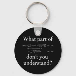 What Part of... White on dark Keychain