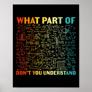 What Part Of You Dont Understand Mathematics Math Poster