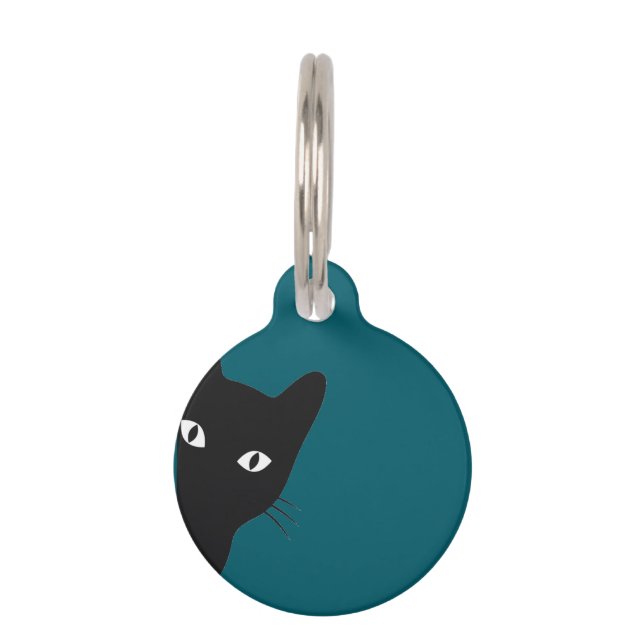 What? Peeking Cat Pet ID Tag (Front)