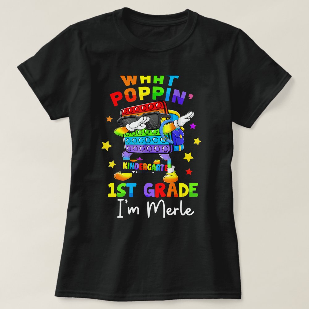 What Poppin 1st Grade Back To School Boys Kids Personalized T-Shirt