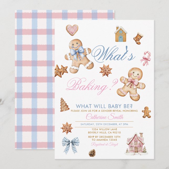 What’s Baking Gingerbread Gender Reveal Invitation (Front/Back)