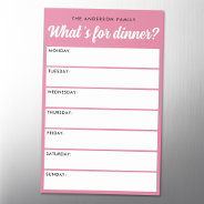 What 's For Dinner Weekly Planner Magnetic Dry Erase Sheet at Zazzle