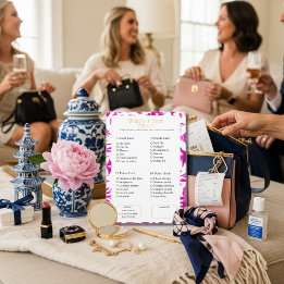 What’s in Your Purse? Bridal  Shower Pink Game Invitation