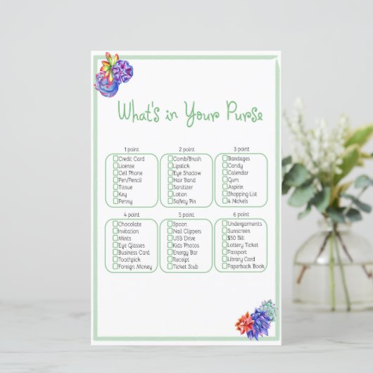 What’s in your purse succulent baby shower (Standing Front)