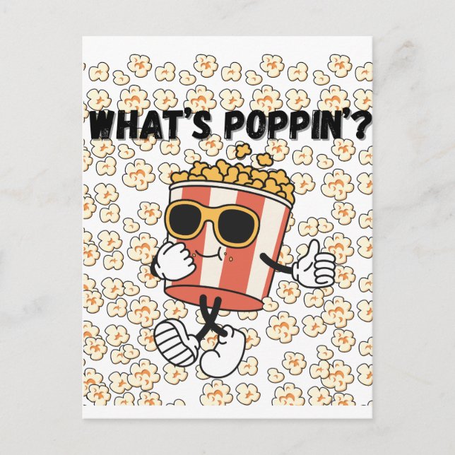 What’s Poppin’ Popcorn Postcard (Front)