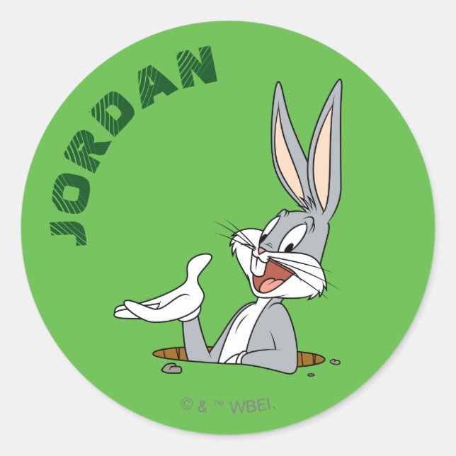 WHAT’S UP DOC?™ BUGS BUNNY™ Rabbit Hole Classic Round Sticker (Front)