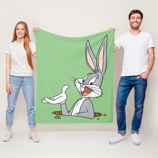 WHAT’S UP DOC?™ BUGS BUNNY™ Rabbit Hole Fleece Blanket (In Situ)