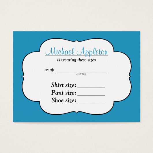 What Size is My Child Wearing Now? Gift idea cards (Front)