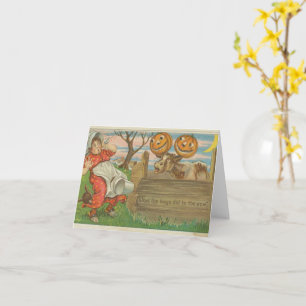 What the Boys did to the Cow Halloween Vintage Card