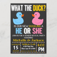 What the Duck He or She  Gender Reveal Invitation