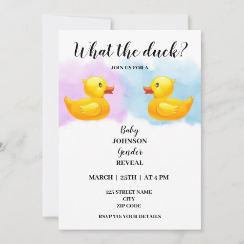 What the duck is it gender reveal invitation
