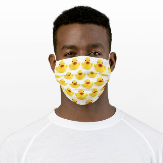 What the Duck Yellow Rubber Ducky Adult Cloth Face Mask (Worn)