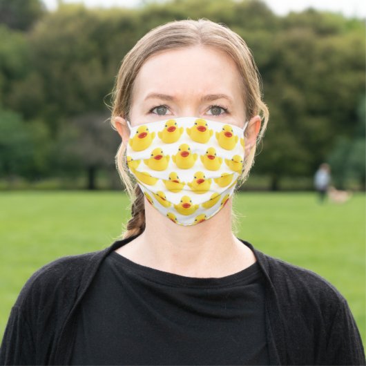 What the Duck Yellow Rubber Ducky Adult Cloth Face Mask (Outside)