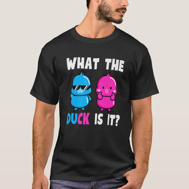 What the ducks is it Baby Gender reveal party baby T-Shirt (Front)