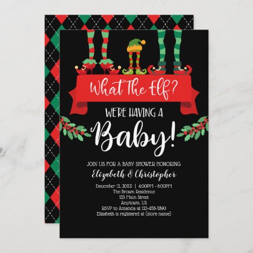 What The Elf Christmas Baby Shower Announcement